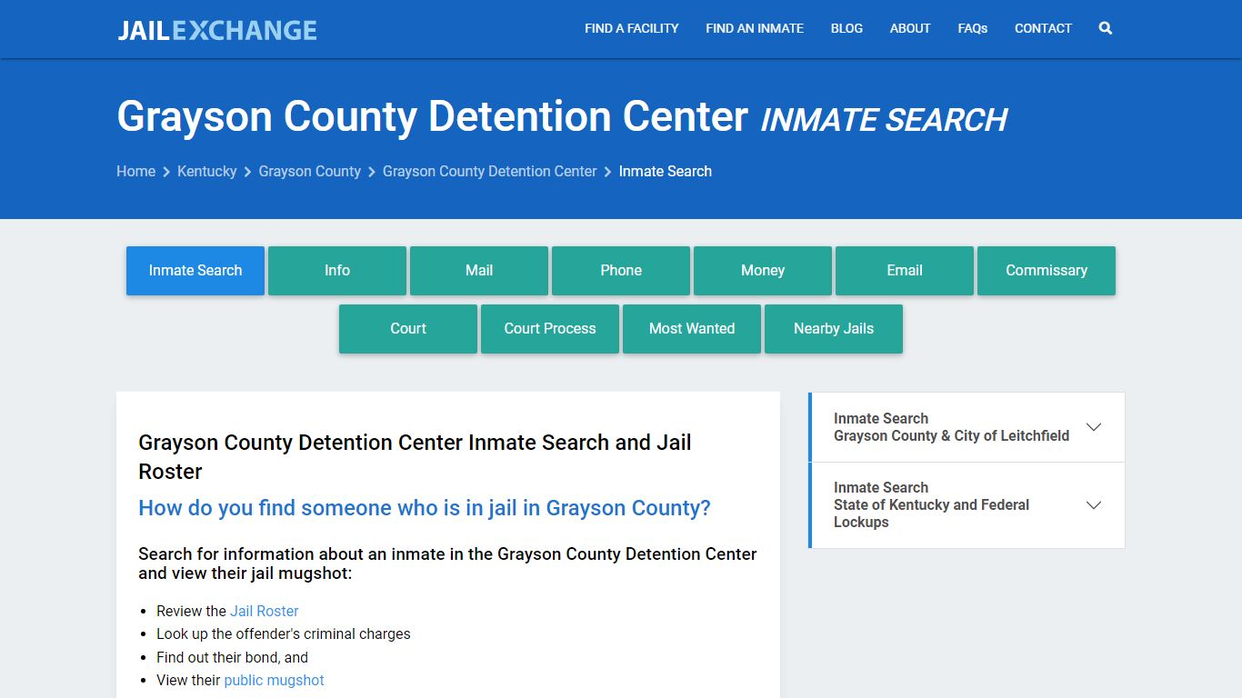 Grayson County Detention Center Inmate Search - Jail Exchange